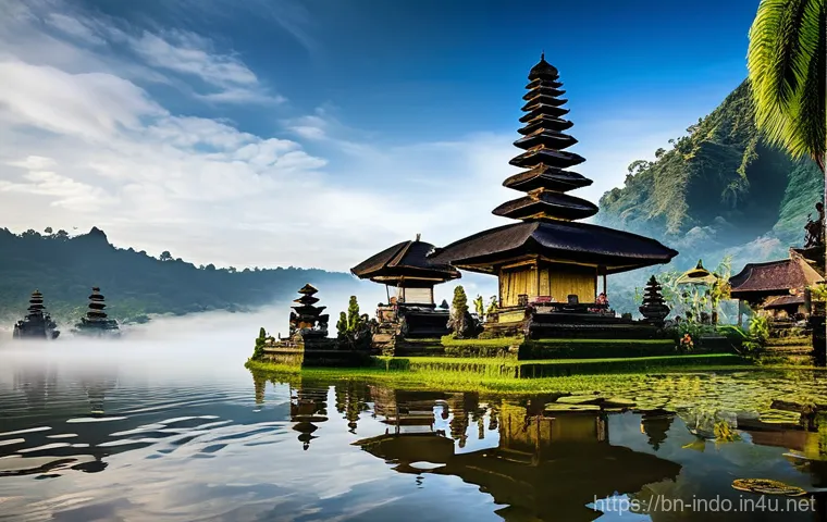 발리의 힌두 사원 관광 - **Tanah Lot Sunset & Uluwatu Kecak Dance:** A breathtaking wide shot captures Tanah Lot Temple durin...